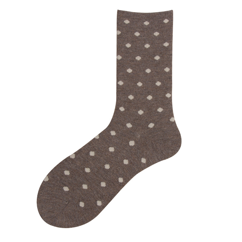 Piles Of Socks Female Autumn And Winter Female Dot Wool Socks Thick Tube Socks Institute Of Wind Wild Stockings